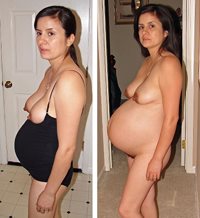 Pregnant tits and body.