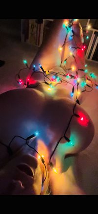 Holiday lights: creative isn’t my strong point, but I can get naked.