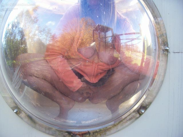 Girl in a bubble.