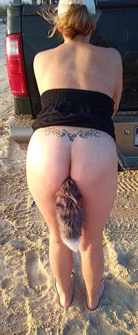 Tailing it on the beach. Was very stimulating having my tail blowing in the...