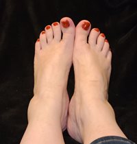 My girl's sexy feet painted nails