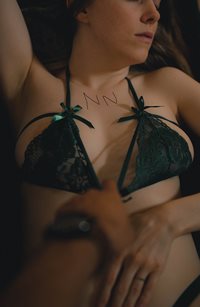 The sensation that she give off in her sexy lingerie.