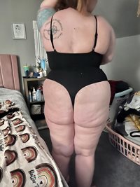 Wife’s dimply ass in her bodysuit, I slap and squeeze that jiggly ass aroun...