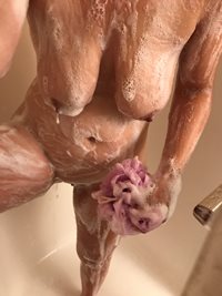 Can she get a hand to help wash her back?