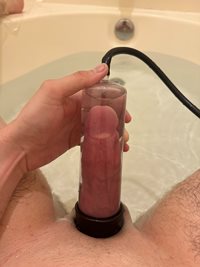 Having some fun with my pump in the tub