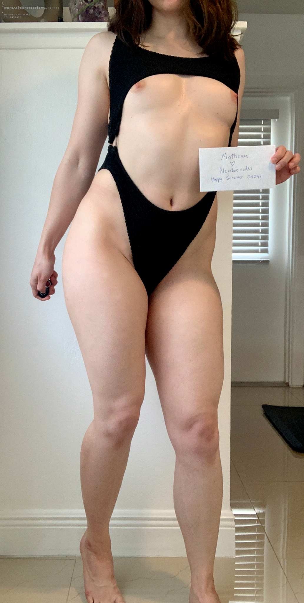 Happy Summer 2024! In my brand new bathingsuit for the beach! Too revealing...