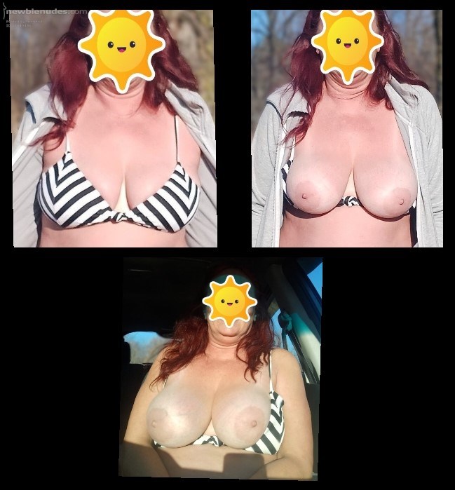 New Bikini Top, Suns out but still chilly out, I need to go tanning.