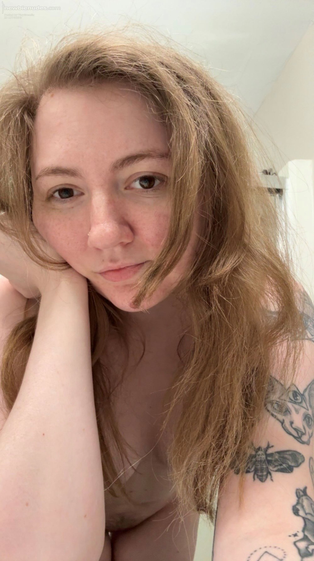 Horny, naked and lonely.