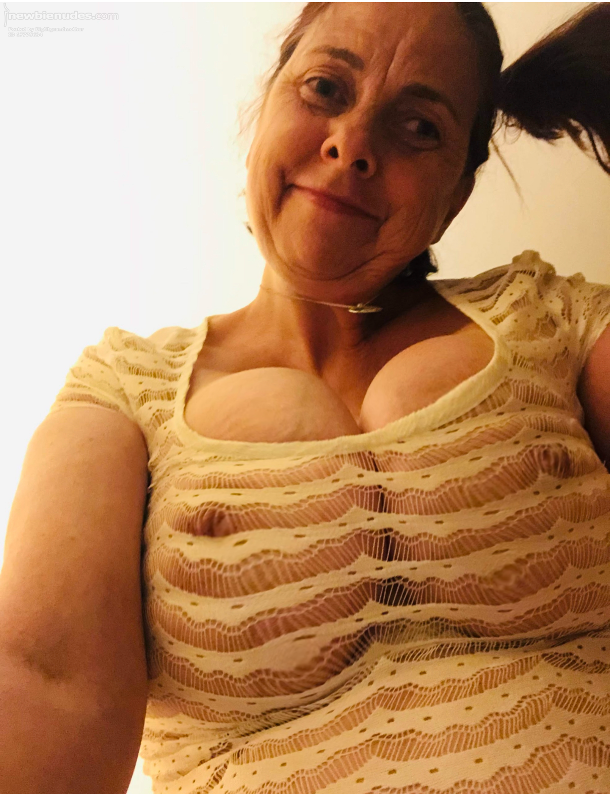 Bigtitgrandmother  What I wore out to the bar last night. The two guys I wa...