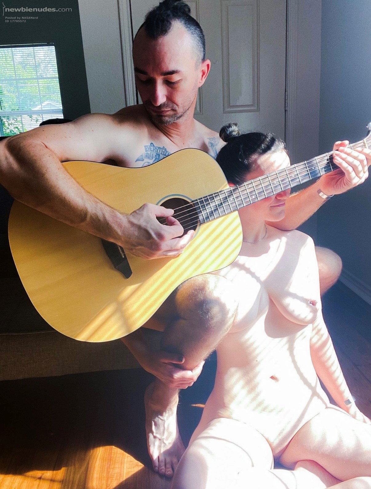 One of my favorite things is to sit and watch Sir play his drums and guitar...