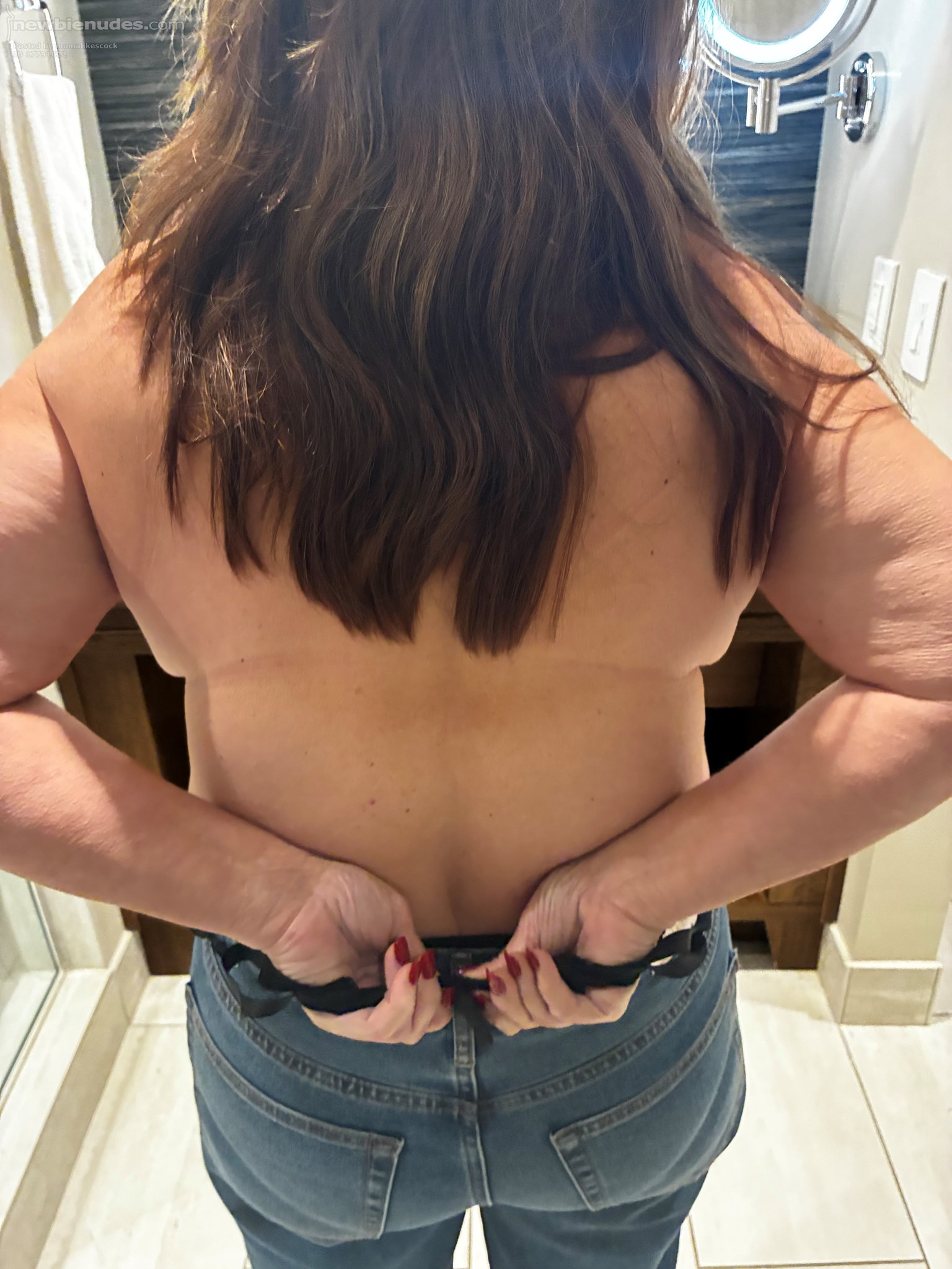 Trying on my new bra