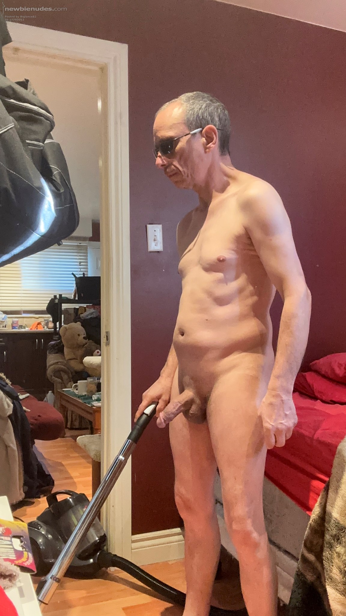 Vacuuming the floors