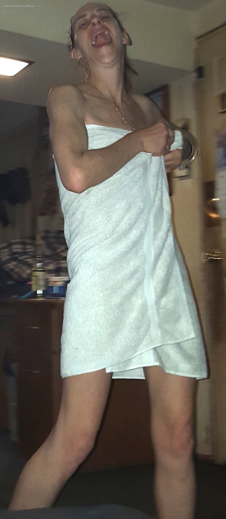 Freshly showered and ready for more