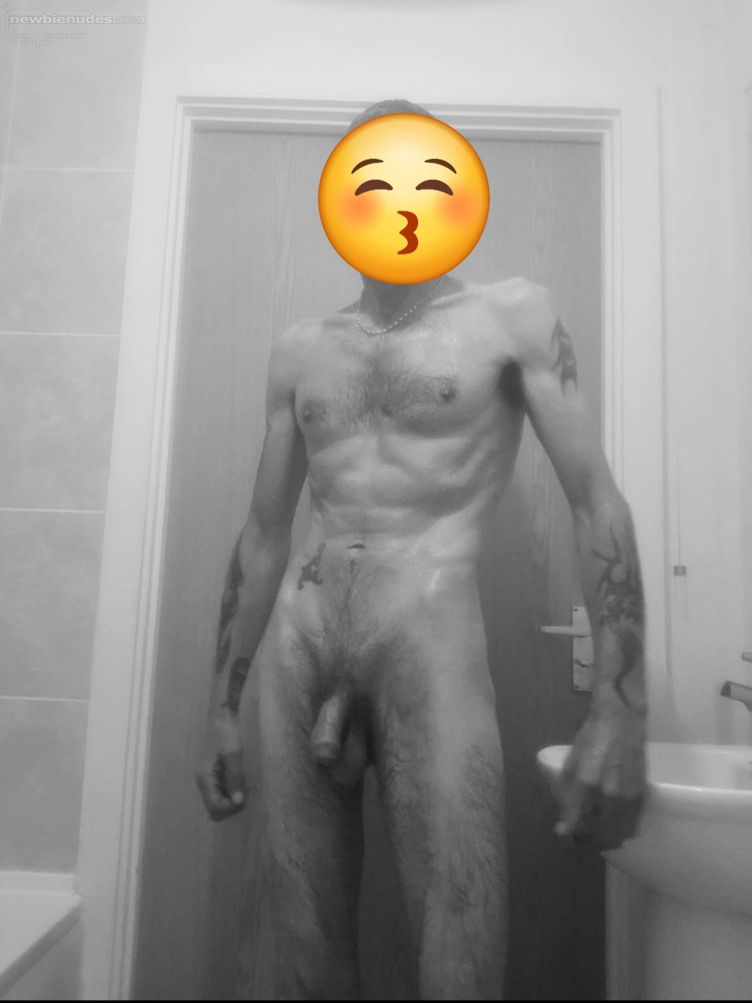 Just out the shower
