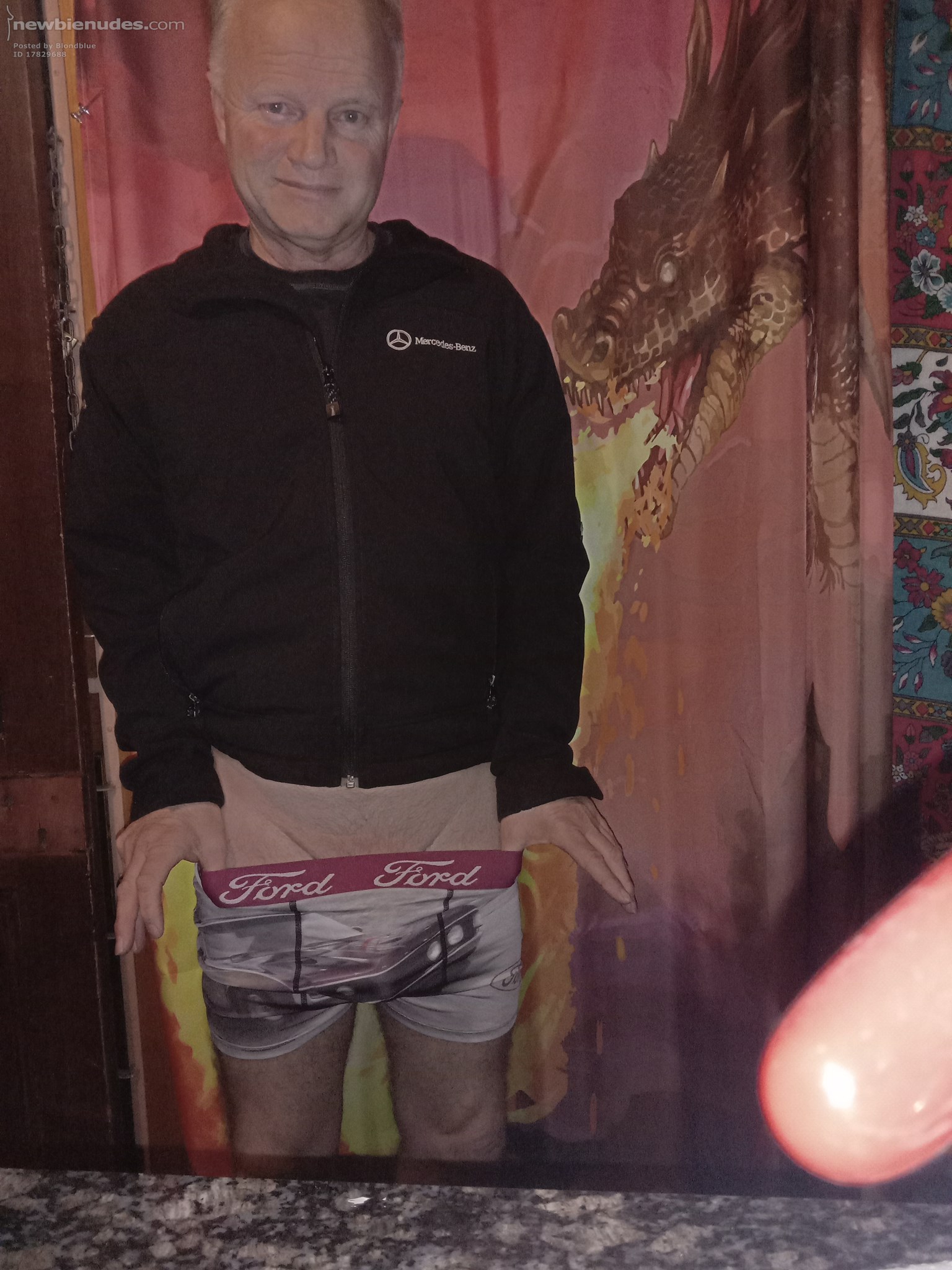 Me in my undies.   My pubes were shaved off in this pic.   I do take the undies off 