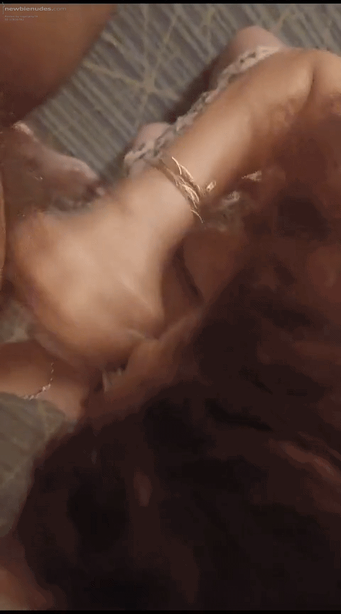 Sucking out the thick cum