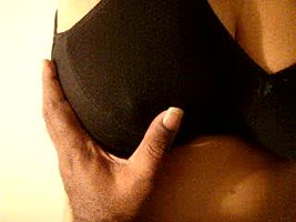 nipple play in black bra