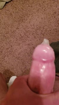 Myself filling a condom