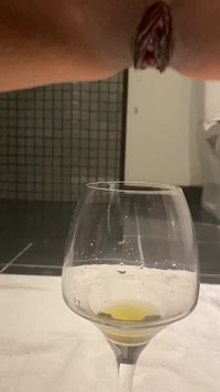 Pee in glass