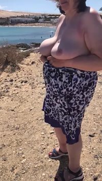 Tits on tour.  Beach car park