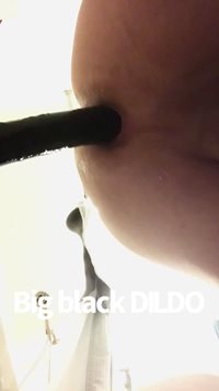 A little anal play with my big black dildo