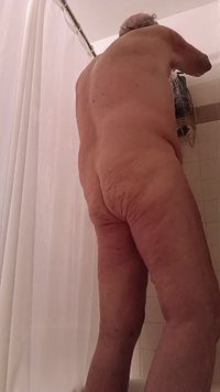 enjoying a nice hot shower