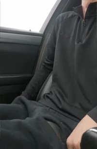Getting hard and masturbating in the car, cum so much