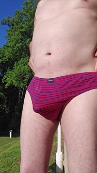Too warm outside for underwear.