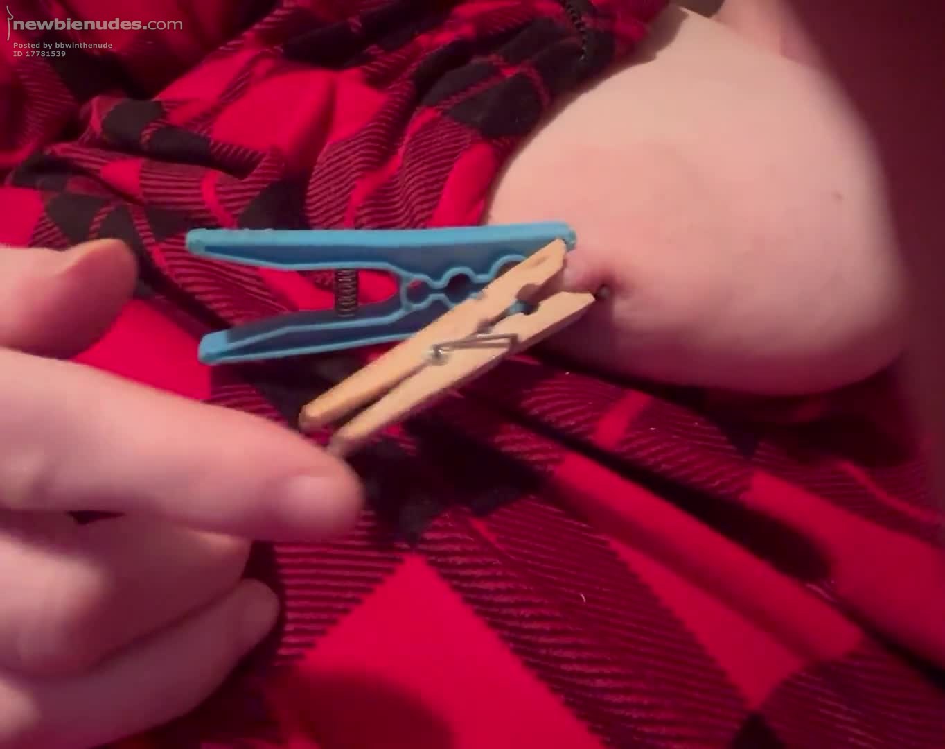 I hope you all enjoy my nipple play! Clothes pins and good vibrations.