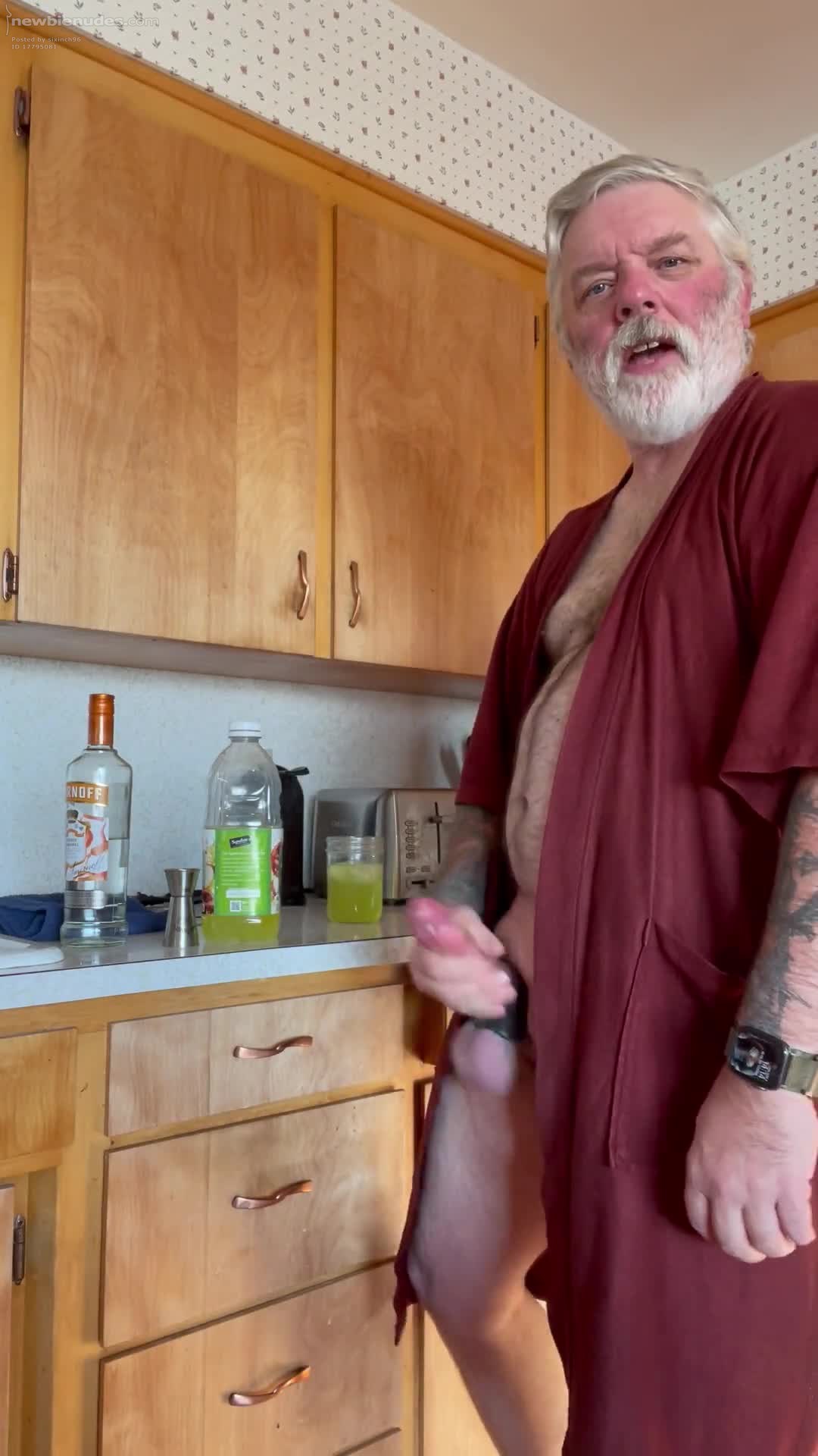 Make a cocktail and edging my cock