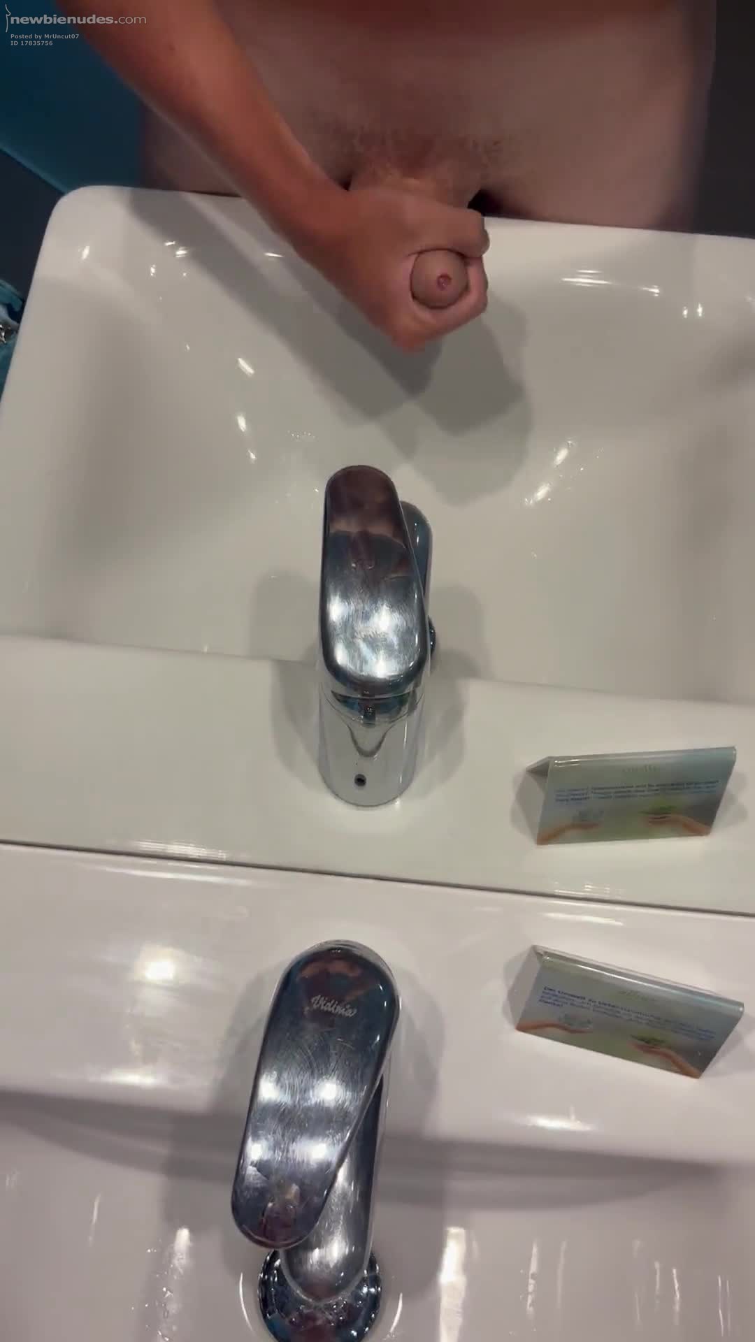 My Young cock with tight foreskin cums