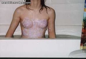 soapy in the tub!