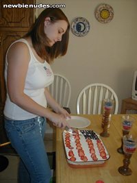 me cutting cake on the 4th of July