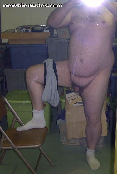 A leg up on a chair, does it make my balls and cock easier to get to?