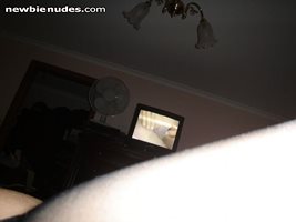 Check out the TV screen, it makes my pussy soo wet, watching girls fuck.