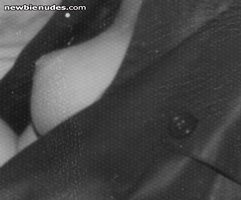 just my small tit in black and white - please check out our other pics, com...
