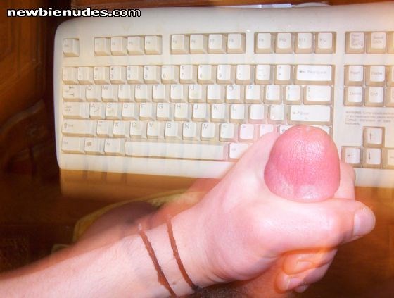 My obligatory cock-shot~ gettin' off on the computer~