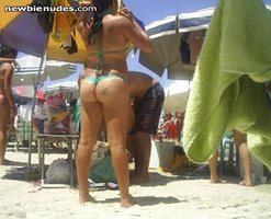 Brazilian girls on brazilian beach wearing brazilian bikinis