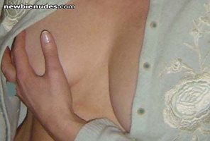 She loves touching her breasts