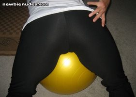 bent over a fitball...looks like easy access to me