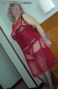 Red fishnet and my pref outfit...