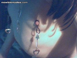 new nipple jewelry, pic not very clear will try to get a better clearer pic...