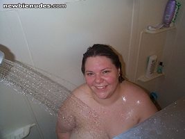 Relaxing in the shower.