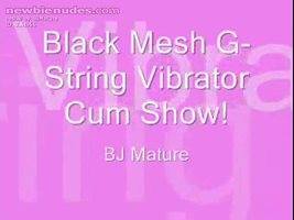 Black Mesh G-String Vibrator Cum Show