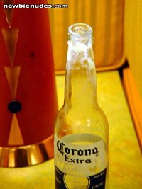 BY REQUEST, My cum on the Corona bottle!