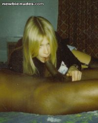 Poloroid of wife sucking Black cock