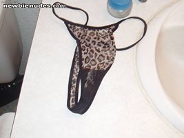 Here are the panties that she wore last night. I rubbed her pussy through t...