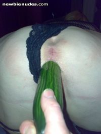 me fucking my gf with a cucumber.  Can ne1 match what she can take?  Commen...