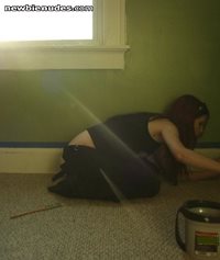 Just one I wanted to add ... Me painting the trim in my Great room ... xoxo...