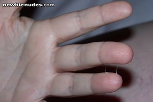 Her fingers after she has pushed them in and out. Nice and squishy. What wo...